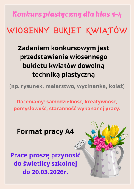 Wyniki konkursu - Wiosenny bukiet kwiatów.