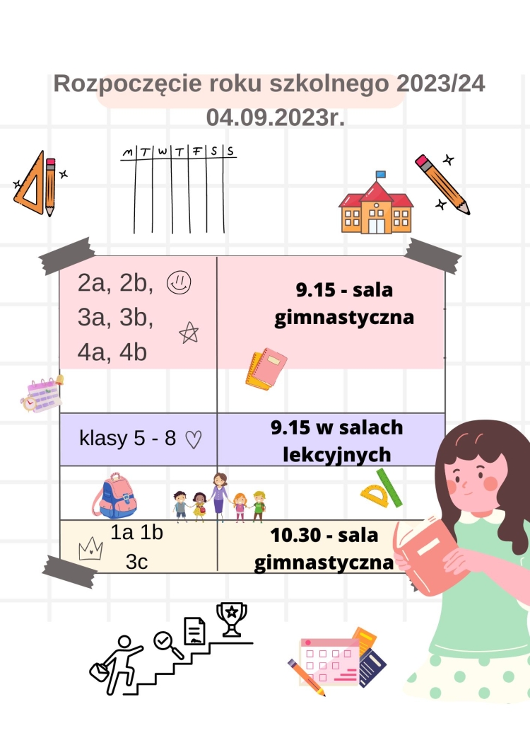 Plan rozpoczęcia roku szkolnego 2023/34 - Szkoła Podstawowa nr 44 im